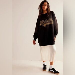 Free People Bali Drifter Oversize Nashville Embellished Sweatshirt Sz Xs